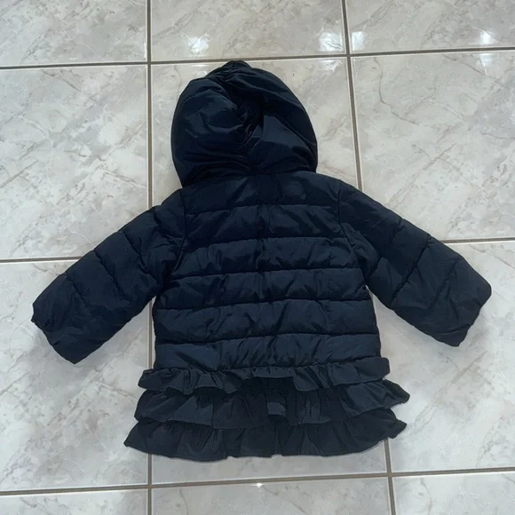 Navy Blue Ruffle GAP- Winter Coat Size 12-18 months - Picture 2 of 10